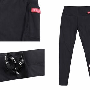 P.E Nation Black Leggings with Red Detail